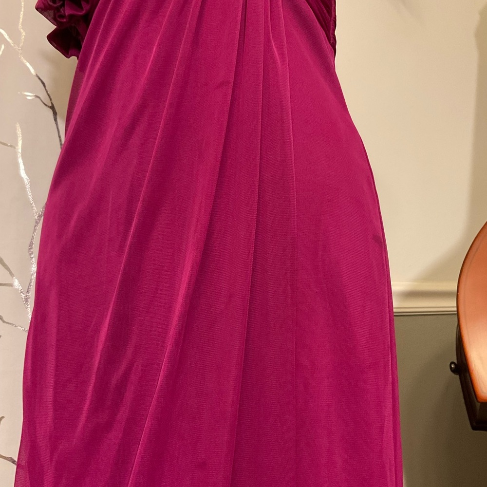 Cache brand, Magenta colored Gown, single shoulder strap, fitted bodice, s 4 - Picture 6 of 9